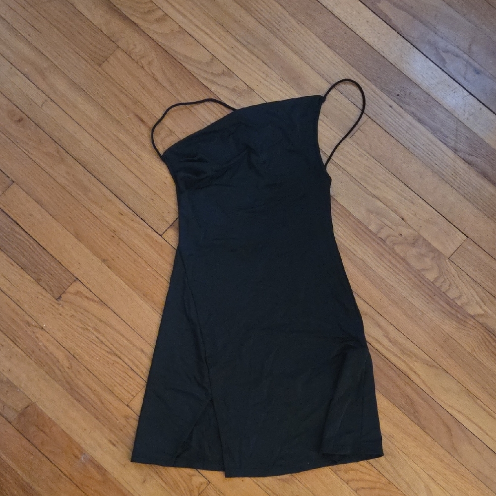 SHEIN One Shoulder Black Dress